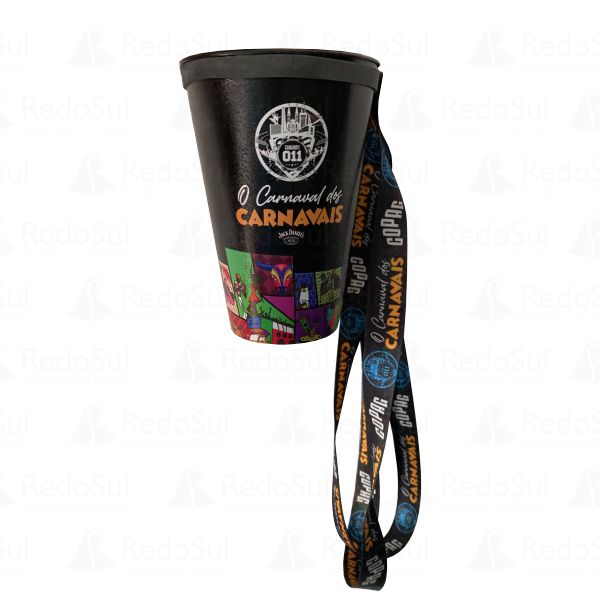 Copo Personalizado 400 ml Mold Label com Tirante e Borracha Copo Personalizado 400 ml Mold Label com Tirante e Borracha