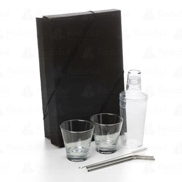 Kit para drinks com coqueteleira 6 peças Kit para drinks com coqueteleira 6 peças