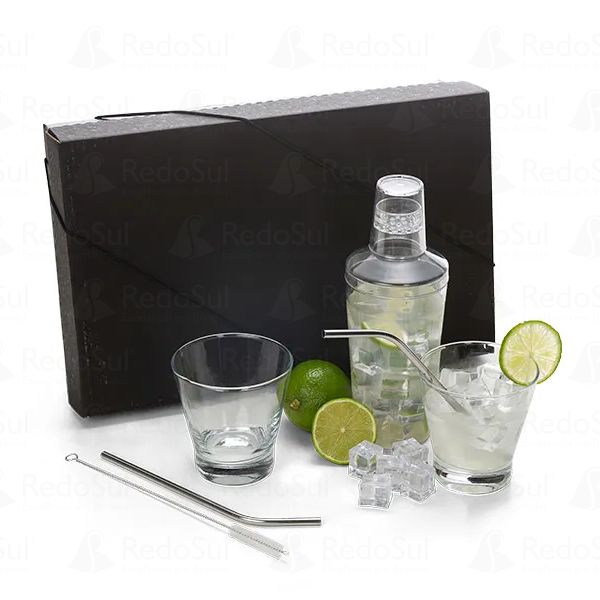 Kit para drinks com coqueteleira 6 peças Kit para drinks com coqueteleira 6 peças