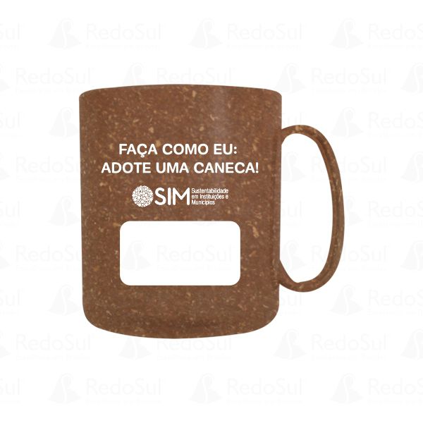 Caneca Personalizada Redonda em Fibra de Madeira 400 ml