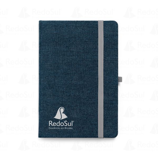 Caderno Personalizado tipo Moleskine Jeans 14 x 21 cm
