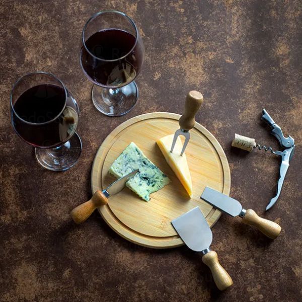 Kit Queijo e Vinho Personalizado 8 Peças