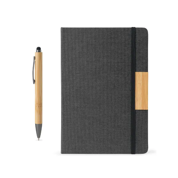 Conjunto personalizado composto por 1 caderno e 1 caneta esferográfica em bambu Conjunto personalizado composto por 1 caderno e 1 caneta esferográfica em bambu