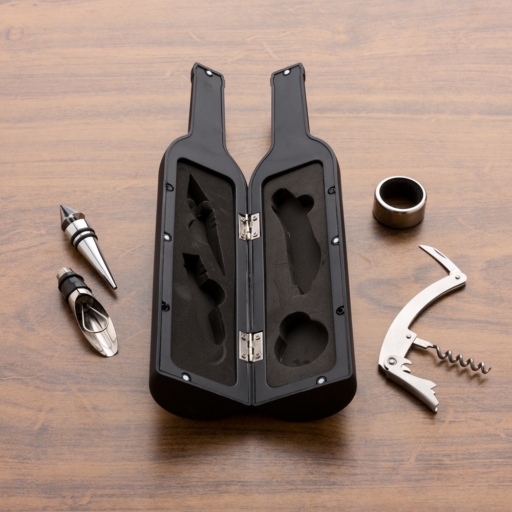 Kit Vinho Personalizado Formato Garrafa com 4 Peças