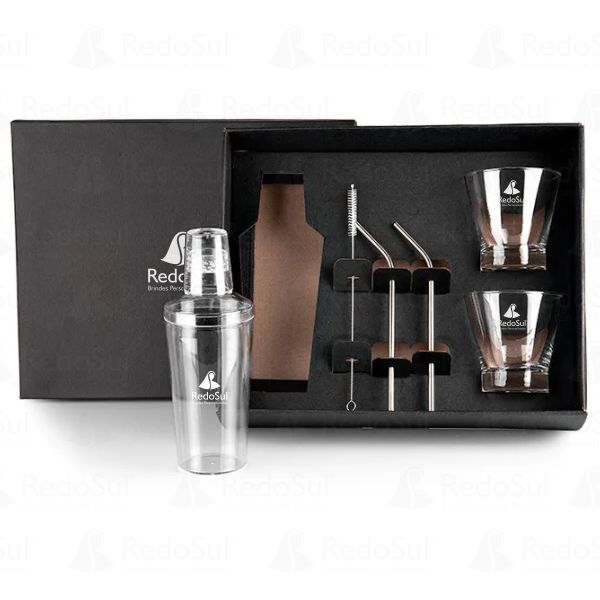 Kit para drinks com coqueteleira 6 peças Kit para drinks com coqueteleira 6 peças