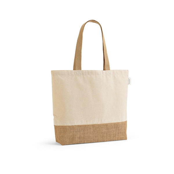 Sacola Personalizada com base de Juta tamanho 46 x 38 x 10 cm