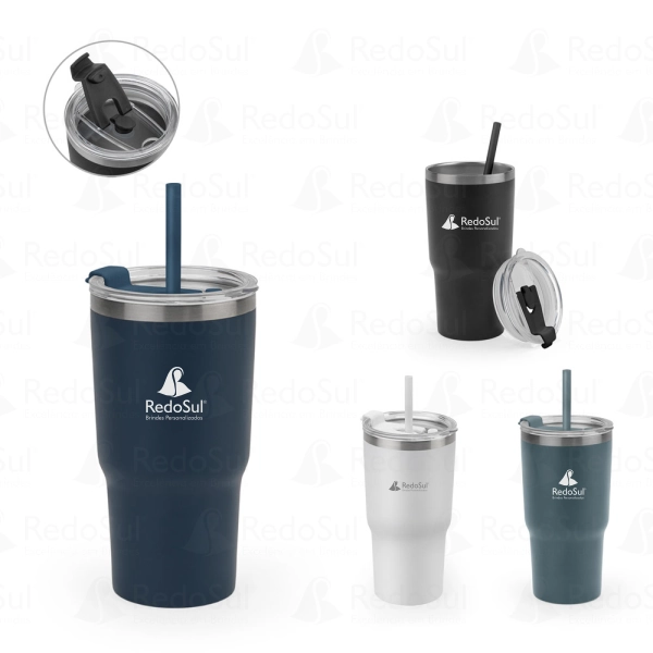 RD 94372-Copo de viagem personalizado 600 ml em aço inox com parede dupla isolada