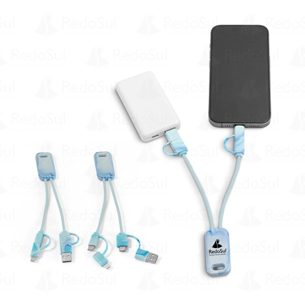 Cabo USB Personalizado super-rápido 6 em 1 em PET reciclado