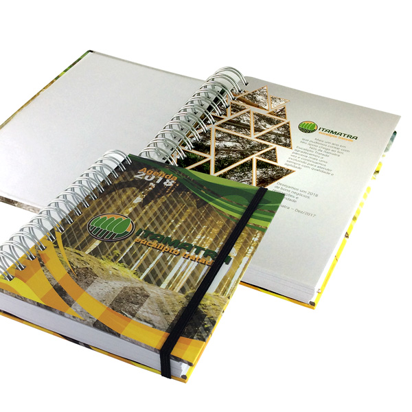 Agenda Personalizada capa dura em cromia