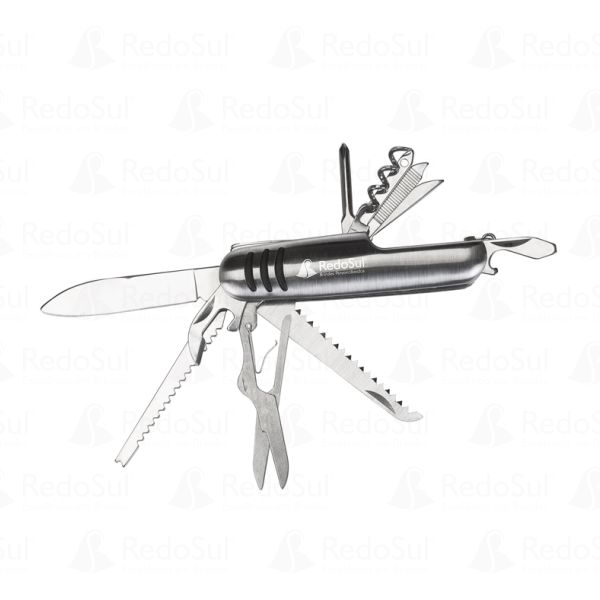 Canivete inox Personalizado com 11 Funções Canivete inox Personalizado com 11 Funções