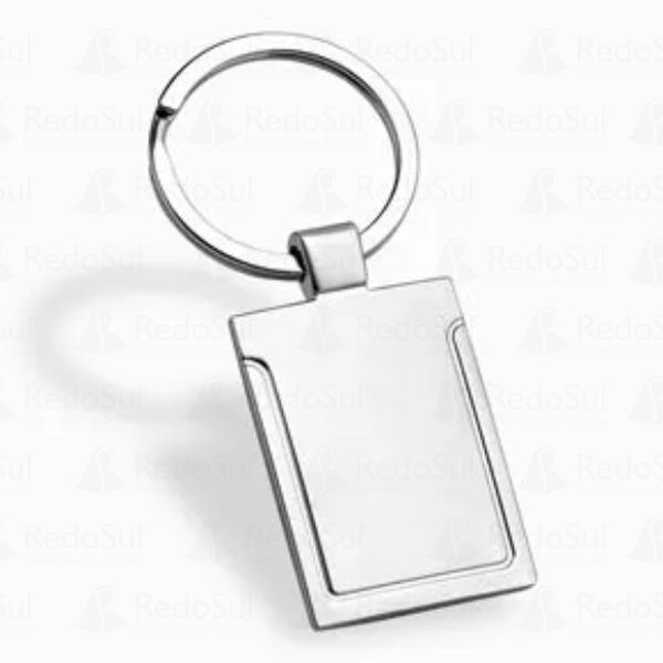 Chaveiro Personalizado em metal cromado Fosco