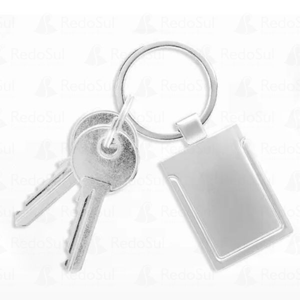 Chaveiro Personalizado em metal cromado Fosco